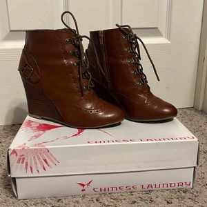 Chinese Laundry Brown Wedge Boots